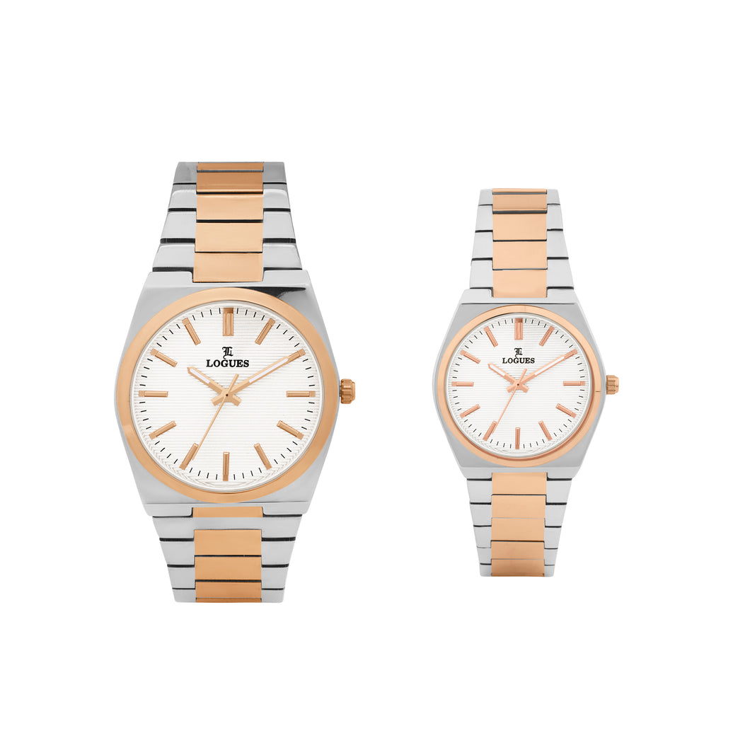 Logues Couple Analog Watch Set for Him & Her | P 3536 BWM-02