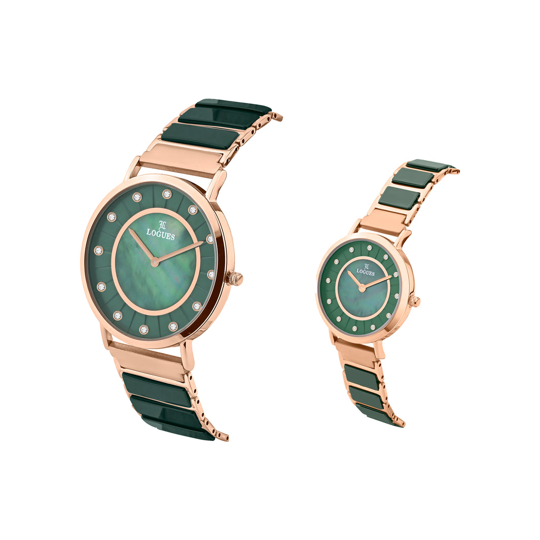 image Logues Couple Analog Watch Set for Him & Her | P 3533 WGC-10