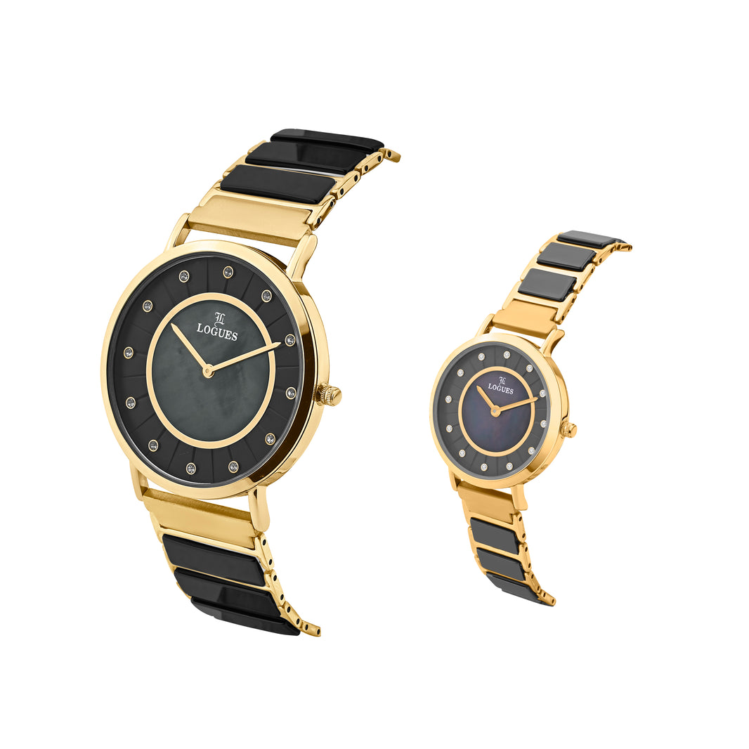 image Logues Couple Analog Watch Set for Him & Her | P 3533 YNC-03