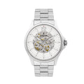 Logues men's automatic watch, silver dial, steel metal strap, 42 mm case - G 8502 SM-02