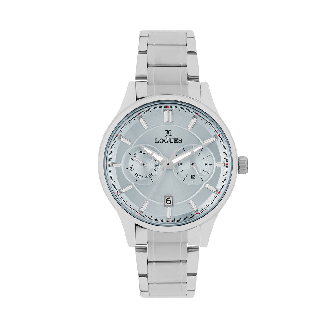 Logues | G 1911 SMD-12 Logues Quartz Analogue Blue Dial Steel Metal Strap Watch For Men