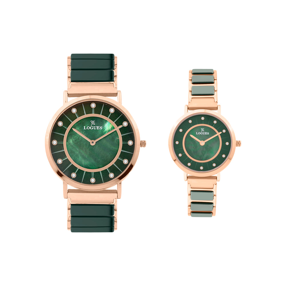 Logues Couple Analog Watch Set for Him & Her | P 3533 WGC-10