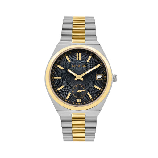 Logues | G 1997 BMD-04 Logues Quartz Analogue Blue Dial Gold Metal Strap Watch For Men