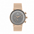 Logues | G 1990 WZ-27 Logues Quartz Analogue Grey Dial Rose Mesh Strap Watch For Men