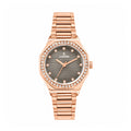 Logues women's analog watch, grey dial, rose gold metal strap, 38 mm case - L 6232 WM-27
