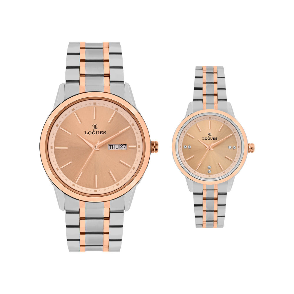 Logues Couple Analog Watch Set for Him & Her | P 3524 BWM-06