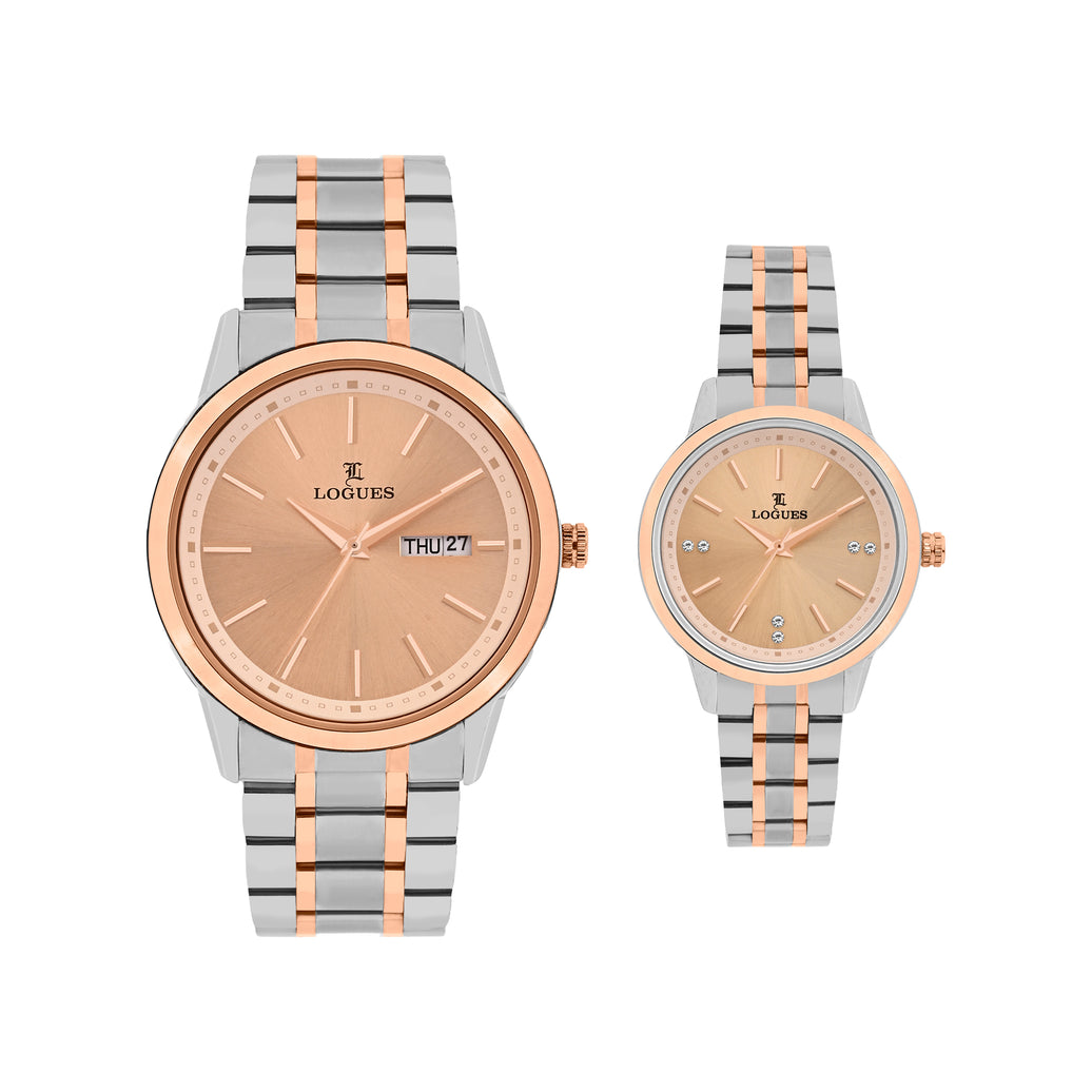 Logues Couple Analog Watch Set for Him & Her | P 3524 BWM-06