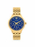 Logues | L 1719 YM-04 Logues Quartz Analogue Blue Dial Gold Metal Strap Watch For Women