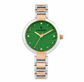 Logues | L 6223 BWM-10 Logues Quartz Analogue Green Dial Rose Two Tone Metal Strap Watch For Women