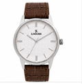 Logues | G 4173 SL-02 Logues Quartz Analogue Silver Dial Brown Leather Strap Watch For Men