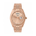 Logues men's analog watch, rose dial, rose gold metal strap, 41 mm case - G 4167 WMD-06