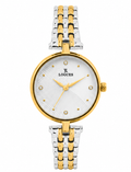 Logues | L 6238 BM-02 Logues Quartz Analogue Silver Dial Gold Two Tone Metal Strap Watch For Women