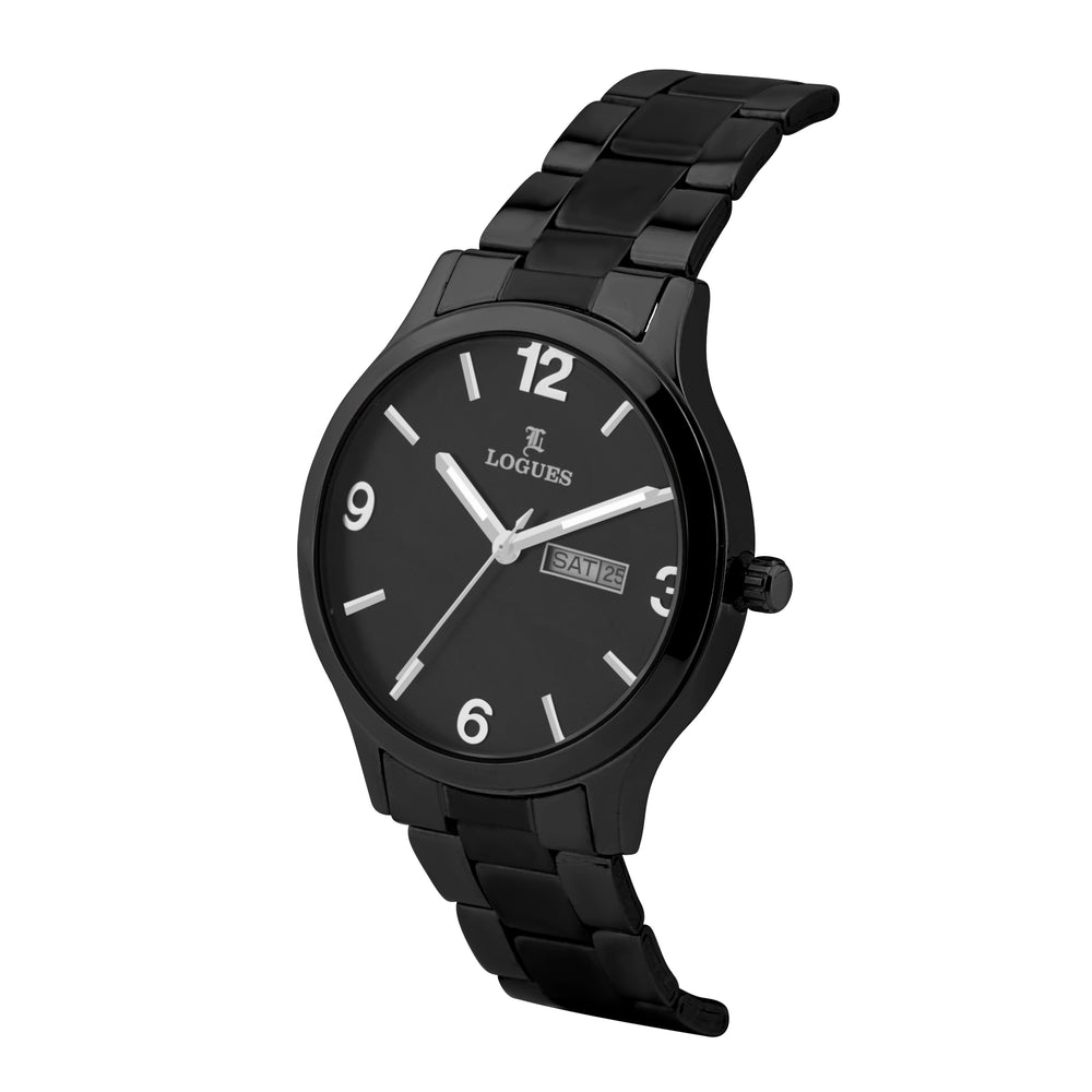 Logues men's analog watch, black dial, black metal strap, 41 mm case - G 4220 NMD-03 (view 2)