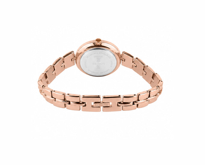 Logues | L 6262 WM-02 Logues Quartz Analogue Silver Dial Rose Metal Strap Watch For Women