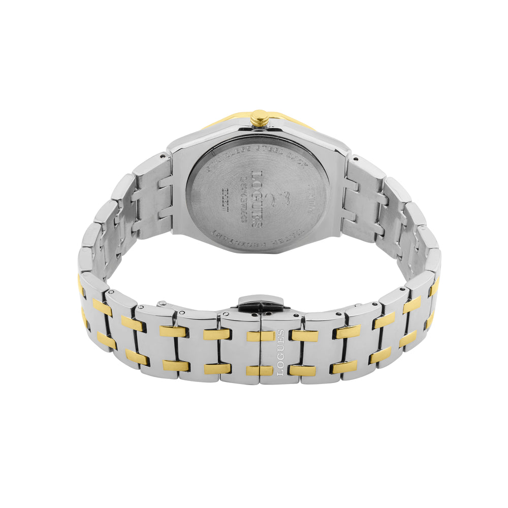 Logues | L 6274 BM-02 Logues Quartz Analogue Silver Dial Steel Gold Metal Strap Watch For Women