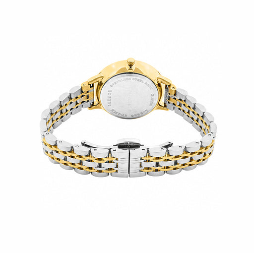 Logues | L 6228 BM-05 Logues Quartz Analogue Brown Dial Gold Two Tone Metal Strap Watch For Women