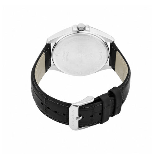 Logues men's analog watch, silver dial, black leather strap, 45 mm case - G 4162 SL-21 (view 3)