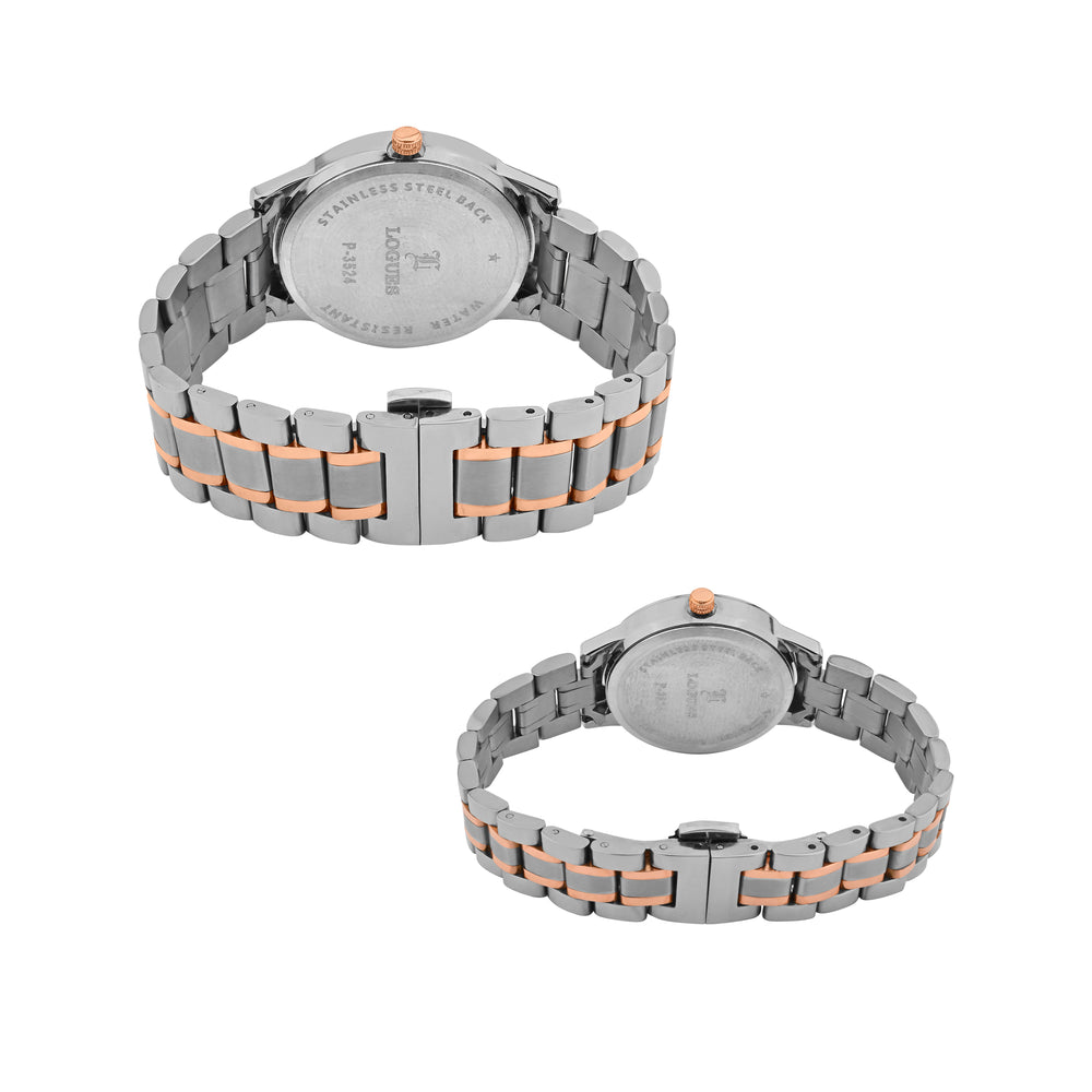Logues Couple Analog Watch Set for Him & Her | P 3524 BWM-06
