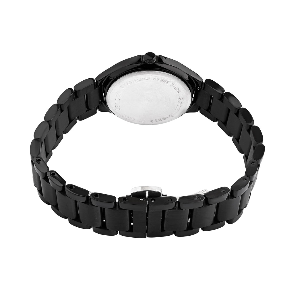 Logues | L 6239 NM-10 Logues Quartz Analogue Green Dial Black Metal Strap Watch For Women