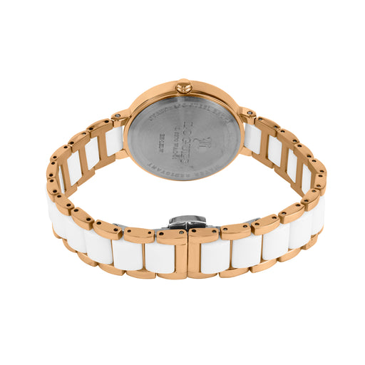 Logues | L 6270 WAC-01 Logues Quartz Analogue White Dial White Ceramic Strap Watch For Women