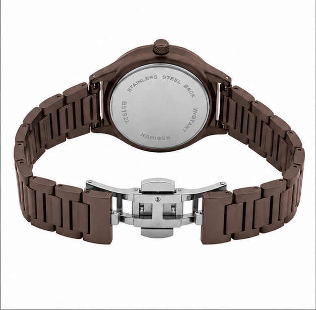 Logues | L 6232 CM-05 Logues Quartz Analogue Brown Dial Brown Metal Strap Watch For Women