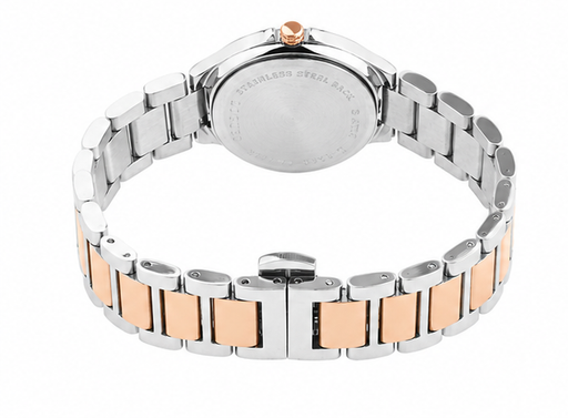 Logues | L 6223 BWM-10 Logues Quartz Analogue Green Dial Rose Two Tone Metal Strap Watch For Women