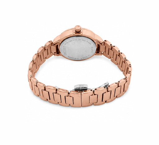 Logues | L 6233 WM-09 Logues Quartz Analogue Pink Dial Rose Metal Strap Watch For Women