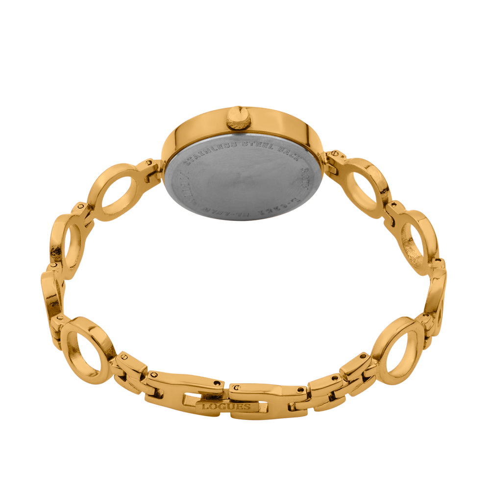 Logues | L 6251 YM-10 Logues Quartz Analogue Green Dial Gold Metal Strap Watch For Women