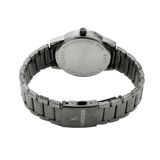 Logues | G 4205 QM-27 Logues Quartz Analogue Grey Dial Grey Metal Strap Watch For Men