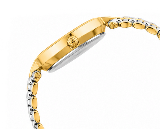 Logues | L 6238 BM-02 Logues Quartz Analogue Silver Dial Gold Two Tone Metal Strap Watch For Women