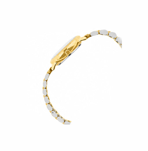 Logues | L 6228 BM-05 Logues Quartz Analogue Brown Dial Gold Two Tone Metal Strap Watch For Women
