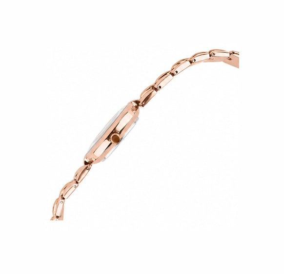 Logues | L 6262 WM-02 Logues Quartz Analogue Silver Dial Rose Metal Strap Watch For Women