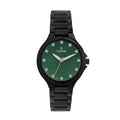 Logues | L 6239 NM-10 Logues Quartz Analogue Green Dial Black Metal Strap Watch For Women