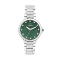 Logues | L 6239 SM-10 Logues Quartz Analogue Green Dial Steel Metal Strap Watch For Women